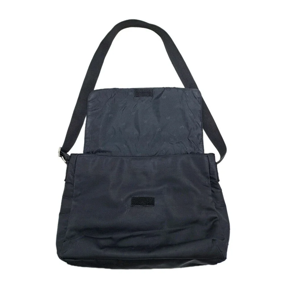 Gap Canvas Messenger Bag Black Shoulder Crossbody Vintage Y2K Basic